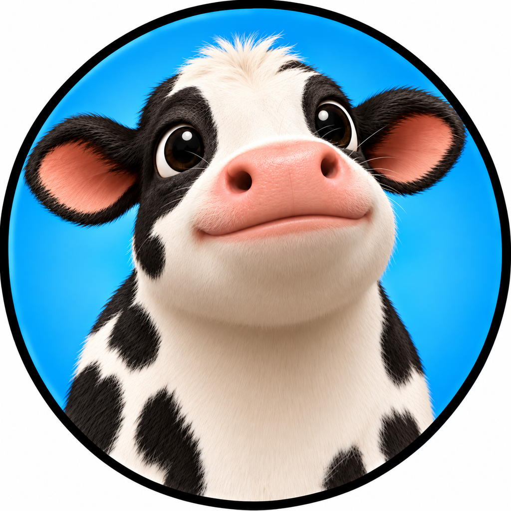Cartoon POPCOW ready to moo